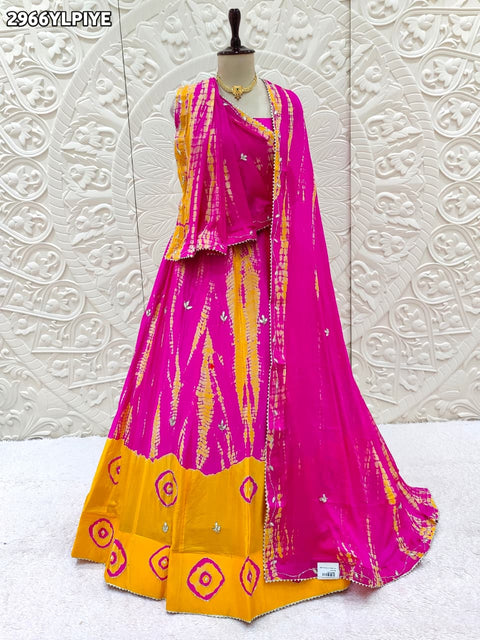 KcPc New Premium Shibori Style Lehenga in Chinon Silk with Intricate Cutdana Embellishment  GSM