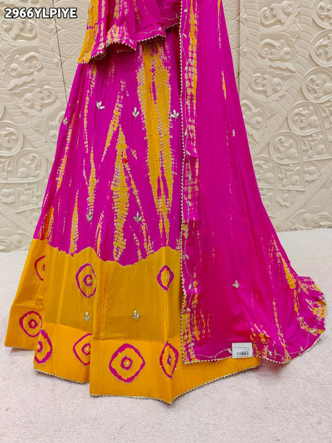 KcPc New Premium Shibori Style Lehenga in Chinon Silk with Intricate Cutdana Embellishment  GSM