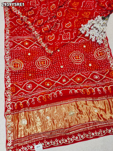 By Bandhani  Saree With Traditional Wear 