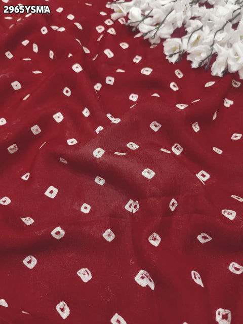 By Bandhani Saree With Zari Weaving Border 