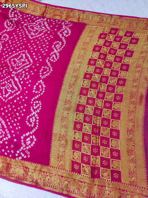 By Bandhani Saree With Zari Weaving Border 
