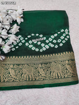 By Bandhani Saree With Zari Weaving Border 