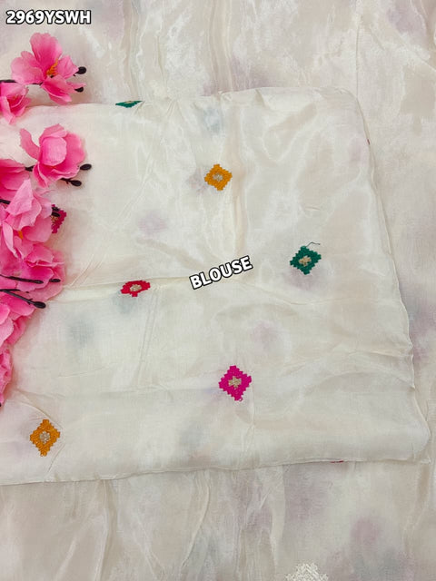 KcPc New Traditional HO Silk Saree with Handcrafted Kashida Embroidery Perfect for Festivals   ANT