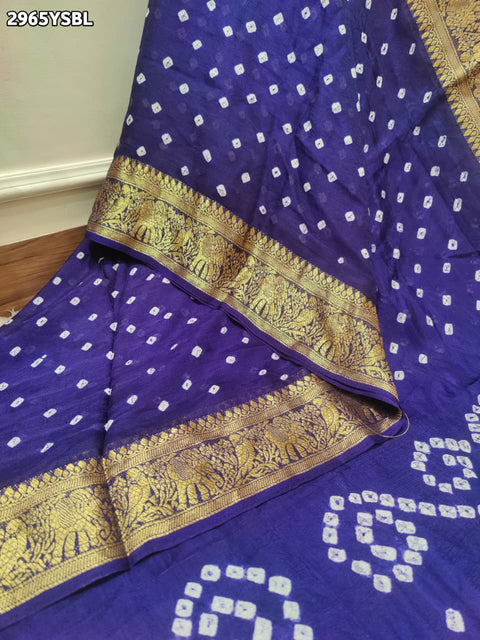 By Bandhani Saree With Zari Weaving Border 