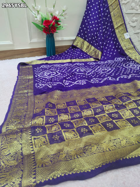By Bandhani Saree With Zari Weaving Border 
