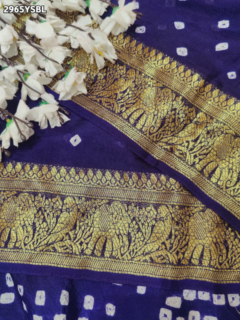 By Bandhani Saree With Zari Weaving Border 