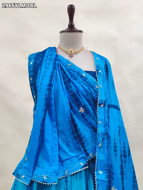 KcPc New Graceful Festive Chinon Silk Lehenga with Elegant Shibori Design and Cutdana Embroidery   GSM