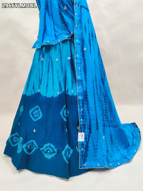 KcPc New Graceful Festive Chinon Silk Lehenga with Elegant Shibori Design and Cutdana Embroidery   GSM