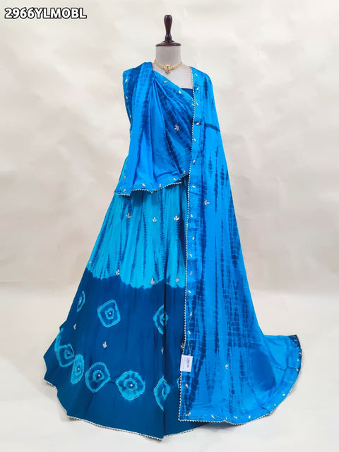 KcPc New Graceful Festive Chinon Silk Lehenga with Elegant Shibori Design and Cutdana Embroidery   GSM