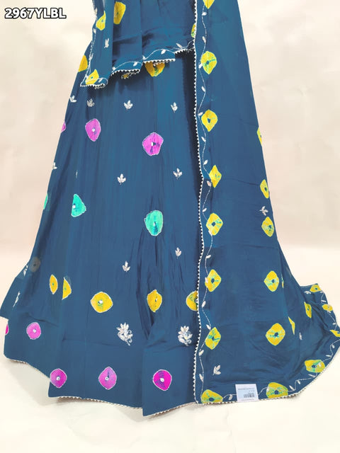 KcPc New Festive Shibori Chinon Silk Lehenga with Cutdana Detailing  GSM