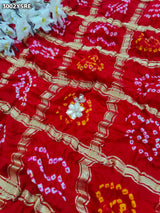 By Bandhani Saree With Traditional Gotapatti Work