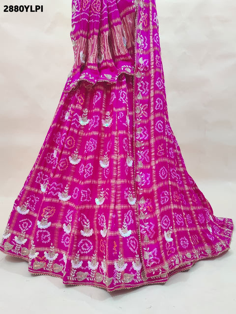 KcPc New Festive Gaji Silk Lehenga Bandhani Style with Cutdana Detailing  BTU