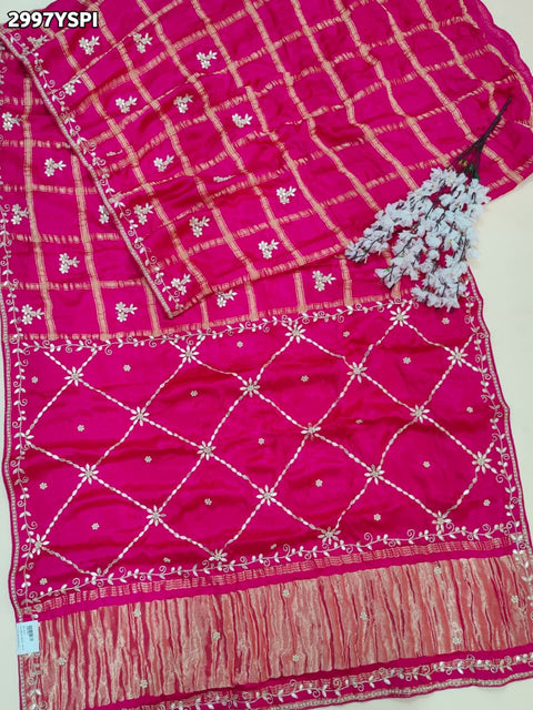 KcPc New Pure Modal Silk Gharchola Saree with Elegant Gota Patti Work  AMT