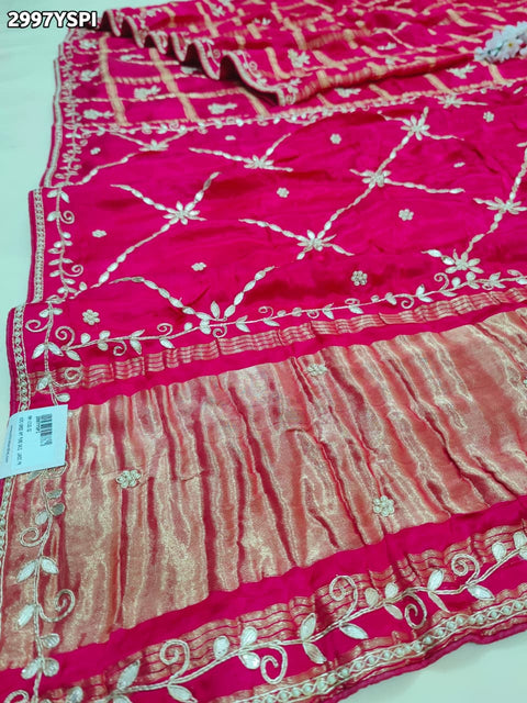 KcPc New Pure Modal Silk Gharchola Saree with Elegant Gota Patti Work  AMT