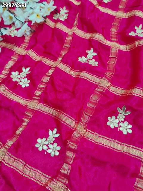 KcPc New Pure Modal Silk Gharchola Saree with Elegant Gota Patti Work  AMT