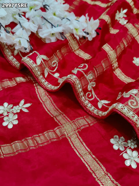 KcPc New Festive Modal Silk Saree with Classic Gharchola Pattern and Gota Patti Embellishments  AMT