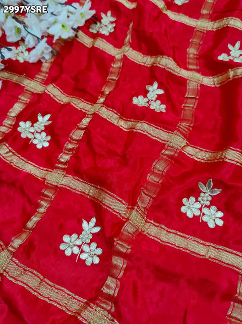 KcPc New Festive Modal Silk Saree with Classic Gharchola Pattern and Gota Patti Embellishments  AMT