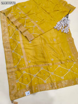 KcPc New Pure Russian Silk Saree with Kasab Sequence Aari Handwork Perfect for Festive WearAMT