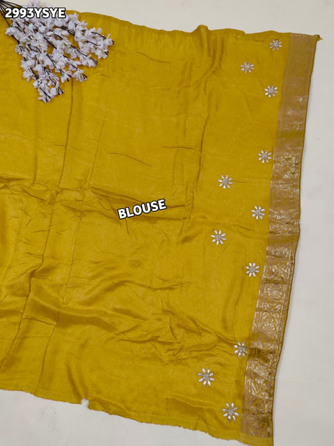 KcPc New Pure Russian Silk Saree with Kasab Sequence Aari Handwork Perfect for Festive Wear  AMT