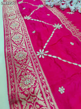 KcPc New Premium Pure Russian Silk Saree with Handcrafted Kasab Sequin Aari WorkAMT