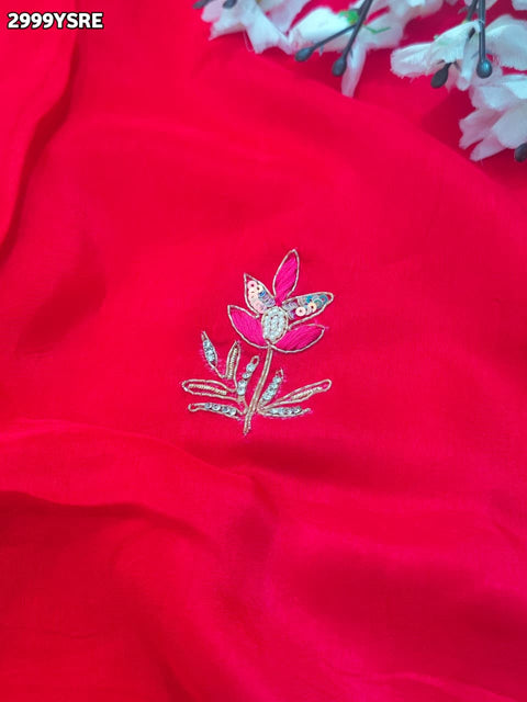 KcPc New Festive Pure Russian Silk Saree with Exquisite Cutdana Aari Embroidery  AMT