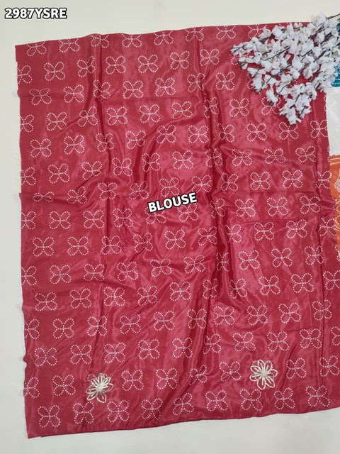 KcPc New Crepe Silk Bandhani Saree with Elegant Gota Patti Work Perfect for Festive Wear  ANJ