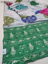 By Bandhani Saree With Gota Patti Border
