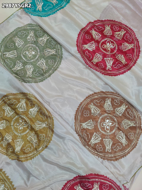KcPc New Beautiful Crepe Silk Saree Featuring Bandhani Design and Handworked Gota Patti Border  ANJ