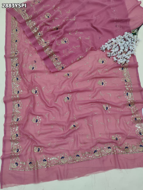 KcPc New Traditional Chiffon Saree with Exquisite Aari Tari Work and Elegant Design  JAY