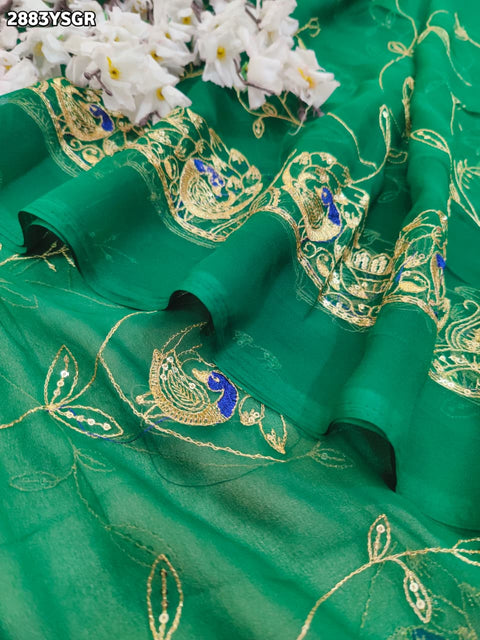 KcPc New Premium Chiffon Saree with Designer Aari Tari Work Festive Ready  JAY
