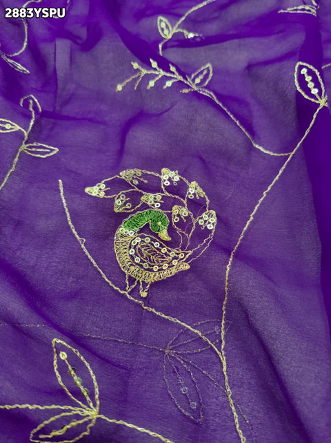 KcPc New Elegant Chiffon Saree with Aari Tari Handwork Designer Traditional Wear  JAY