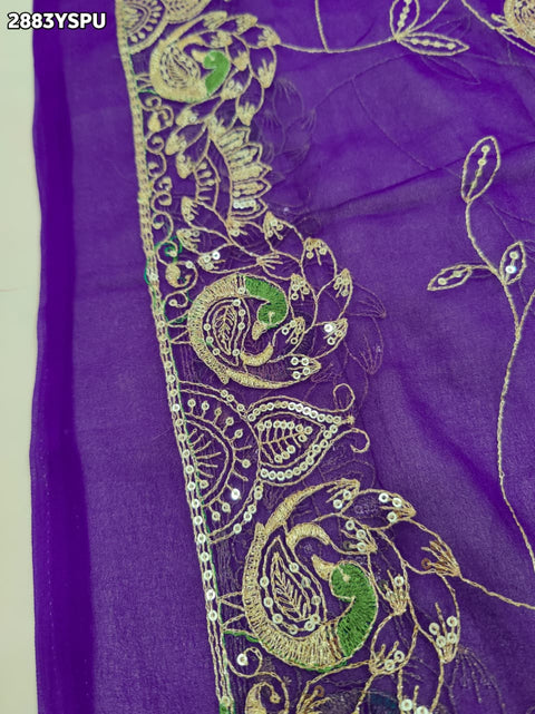 KcPc New Elegant Chiffon Saree with Aari Tari Handwork Designer Traditional Wear  JAY