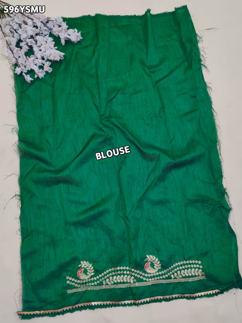 By Bandhani Saree With Embroidery Work
