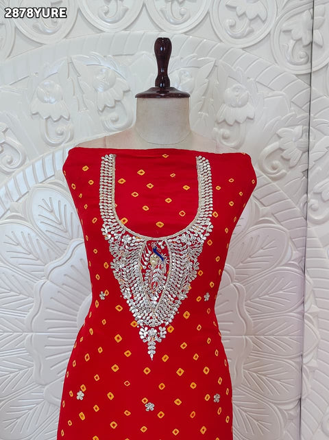 KcPc New Graceful Creap Silk Bandhani Suit with Dupatta Casual Wear  RSAF