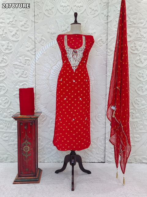 KcPc New Graceful Creap Silk Bandhani Suit with Dupatta Casual Wear  RSAF