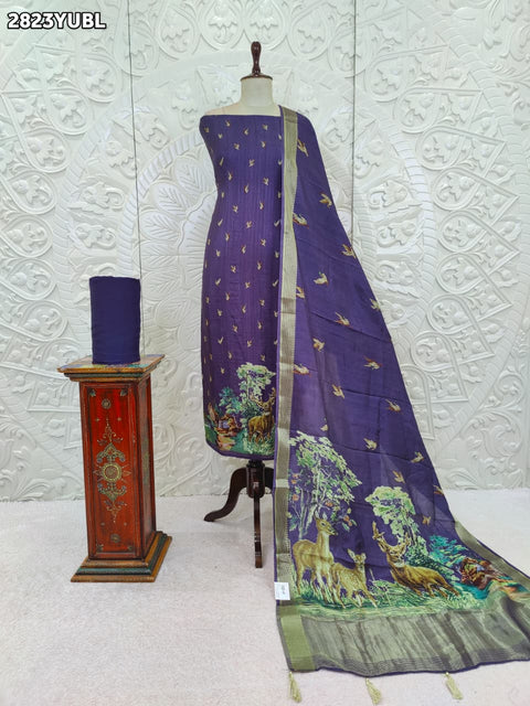 KcPc New Traditional Kalamkari Style Suit Set in Cotton Silk NITY