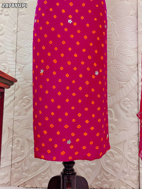 KcPc New Bandhani Crepe Silk Salwar Suit with Gotapatti Work  RSAF