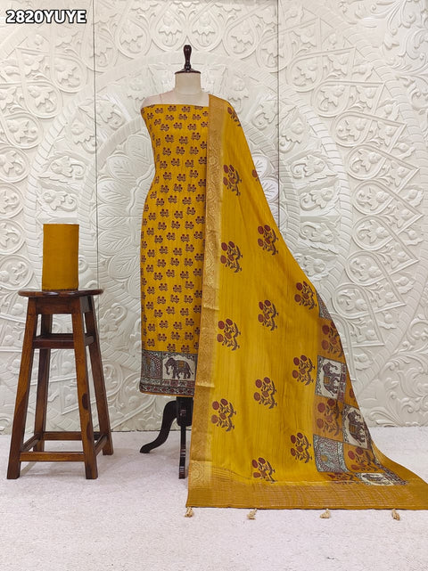 KcPc New Traditional Kalamkari Print Suit in Cotton Silk  NITY
