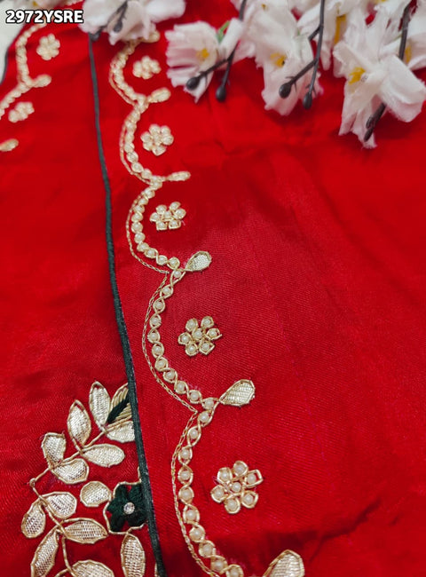 By Traditional Saree With Cutdana zardozi work