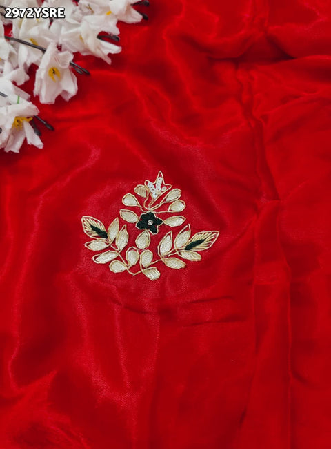 By Traditional Saree With Cutdana zardozi work