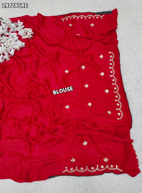 By Traditional Saree With Cutdana zardozi work