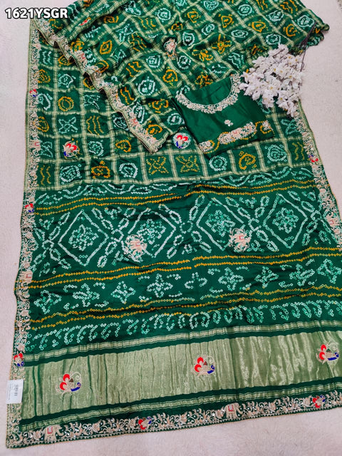 By Gharchola Bandhani Saree