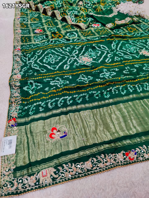 By Gharchola Bandhani Saree