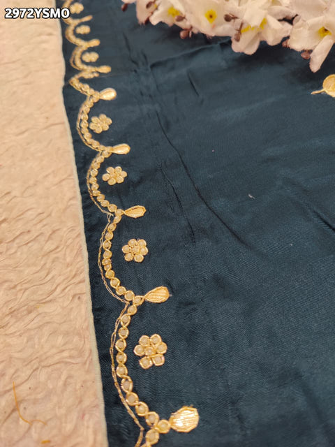 By Traditional Saree With Cutdana zardozi work
