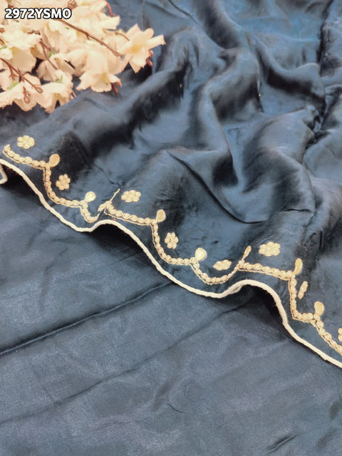 By Traditional Saree With Cutdana zardozi work