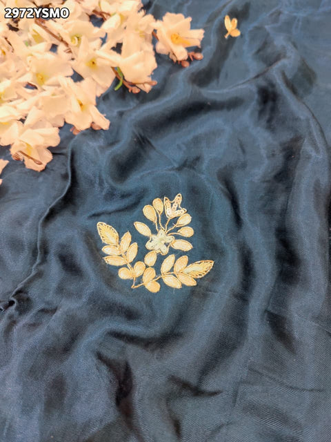 By Traditional Saree With Cutdana zardozi work