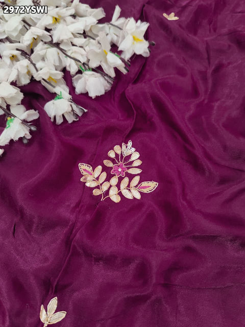 By Traditional Saree With Cutdana zardozi work