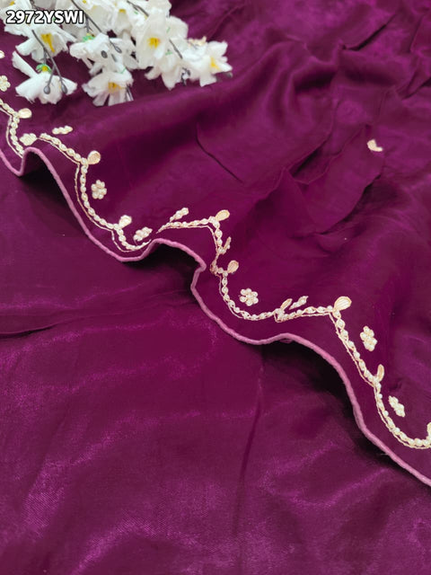 By Traditional Saree With Cutdana zardozi work