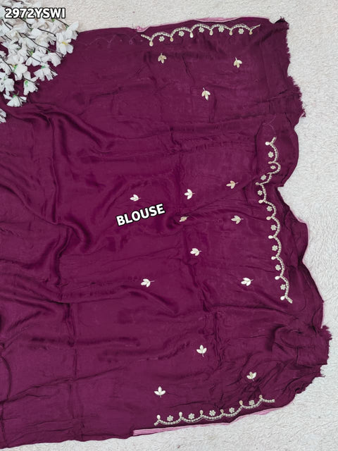 By Traditional Saree With Cutdana zardozi work