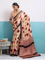 By Printed Saree With Casual Wear 